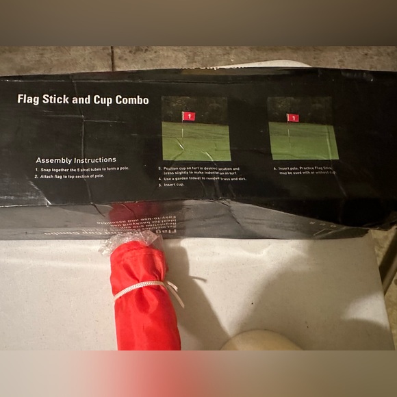 new PGA flag and cup set plus new sealed 4 cups with balls, marker and tees. - Picture 5 of 6
